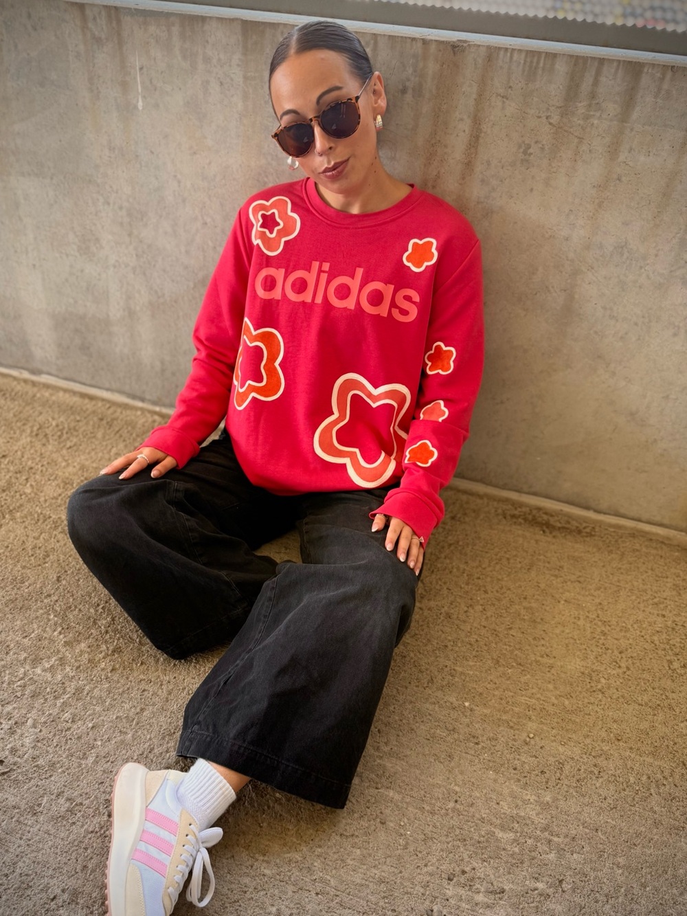 Adidas X Hello Love Pink Flower Sweatshirt